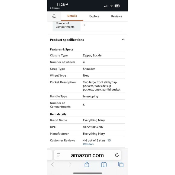 NWT Everything Mary blue grey floral Serger Tote carrier Crafter Sewing - Picture 6 of 7